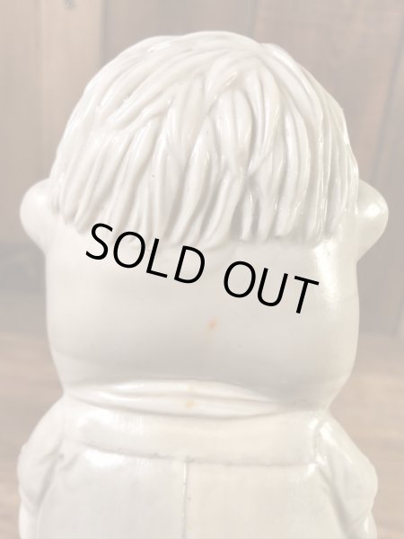 “World's Bast Father”のメッセージが書かれたシリスカルプスの70年代ビンテージメッセージドール