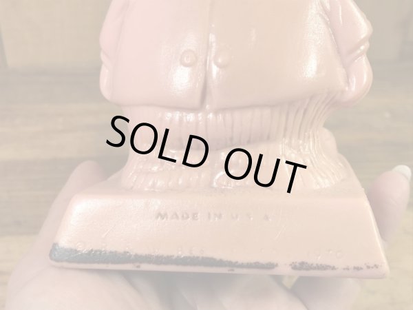 “World's Bast Father”のメッセージが書かれたシリスカルプスの70年代ビンテージメッセージドール