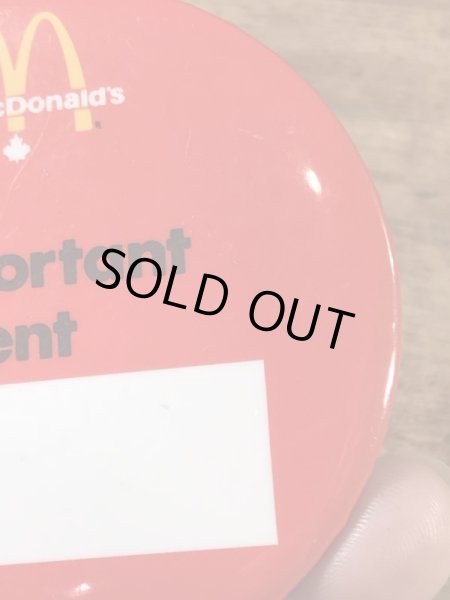 カナダのマクドナルドの80年代〜ビンテージ缶バッジ