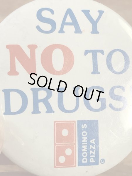 ドミノピザのメッセージが書かれた80年代〜ビンテージ缶バッジ
