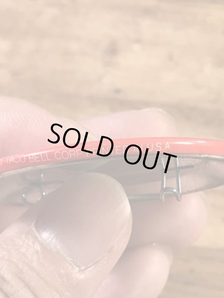 タコベルのメッセージが書かれた80’sヴィンテージ缶バッチ