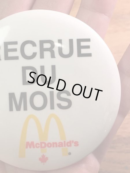 カナダのマクドナルドの80’sヴィンテージ缶バッチ