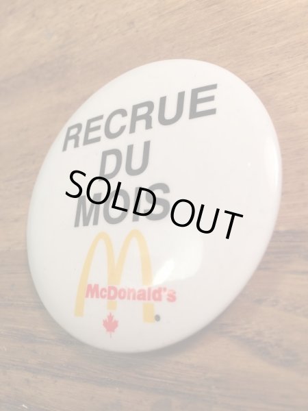 カナダのマクドナルドの80’sヴィンテージ缶バッチ