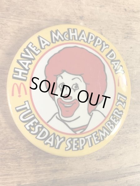 カナダのマクドナルド“ロナルド”の80年代〜ビンテージ缶バッジ