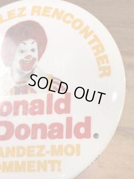 カナダのマクドナルド“ロナルド”の80年代〜ビンテージ缶バッジ