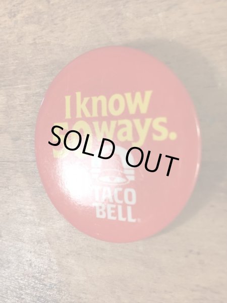 タコベルのメッセージが書かれた80’sヴィンテージ缶バッチ