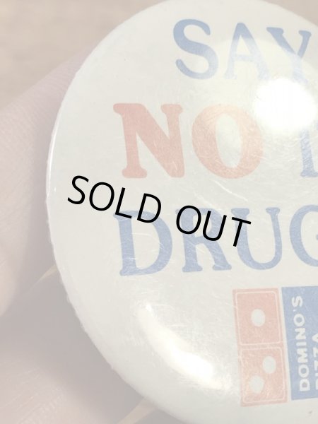 ドミノピザのメッセージが書かれた80’s〜ヴィンテージ缶バッチ