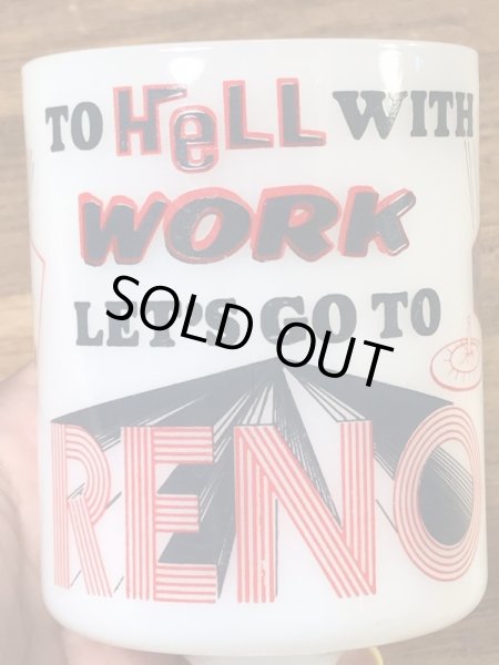 ネバダ州Renoのスーベニア物の70年代ビンテージマグカップ