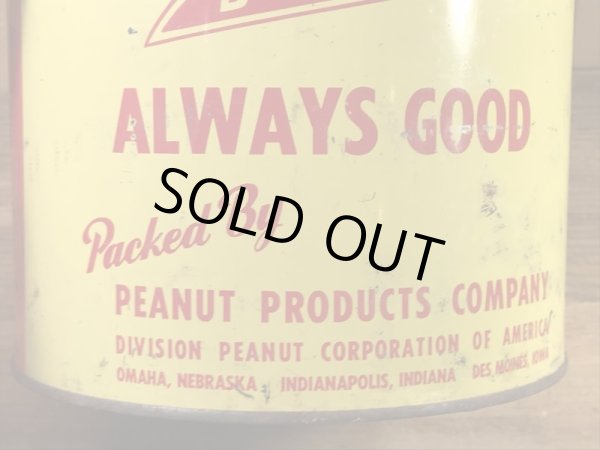 Peanut Products社製のピーナッツが入っていた50’s〜ヴィンテージTin缶