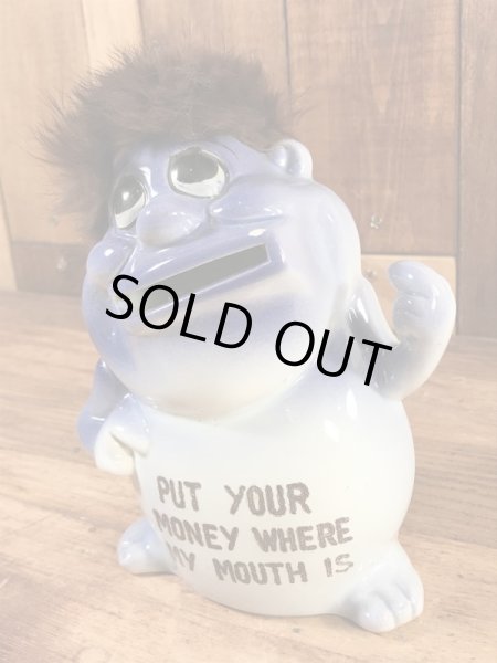 サイコセラミックスみたいなメッセージが書かれた60’sヴィンテージコインバンク