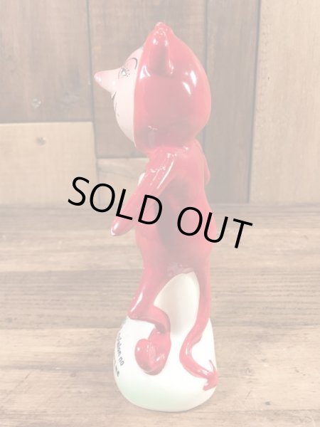 陶器製のレッドデビルの60年代ビンテージフィギュア