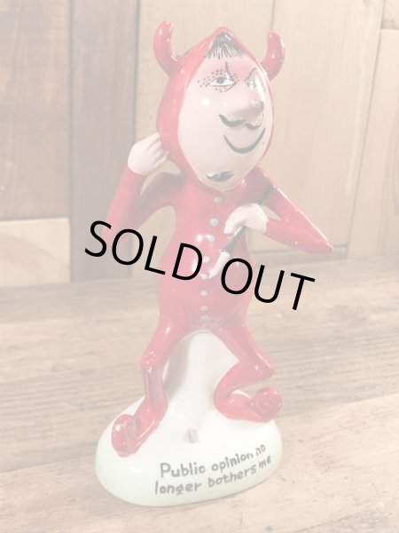 陶器製のレッドデビルの60年代ビンテージフィギュア