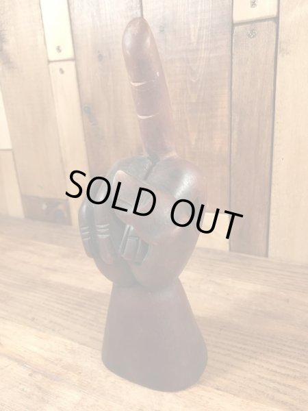 木彫りのファックの70’sヴィンテージハンドサイン