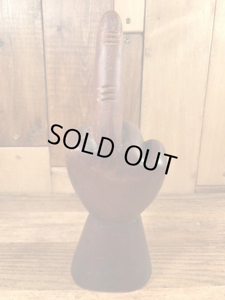 木彫りのファックの70’sヴィンテージハンドサイン