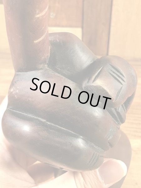 木彫りのファックの70’sヴィンテージハンドサイン