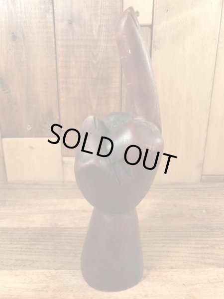 木彫りのファックの70’sヴィンテージハンドサイン