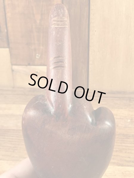 木彫りのファックの70’sヴィンテージハンドサイン