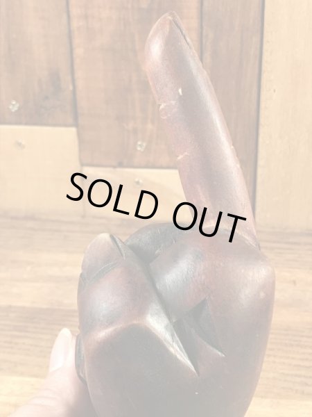 木彫りのファックの70’sヴィンテージハンドサイン