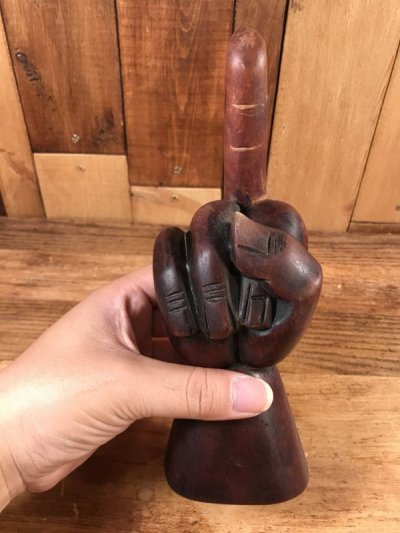 画像3: Middle Finger Fuck Sign Wooden Figurine　ファックサイン　ビンテージ　置物　木彫り　70年代
