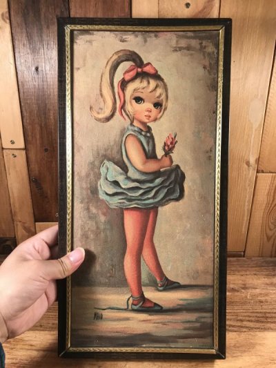 画像3: Maio Big Eye Girl Wall Art　ビッグアイズ　ビンテージ　壁掛け　60年代