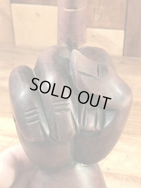 木彫りのファックの70’sヴィンテージハンドサイン