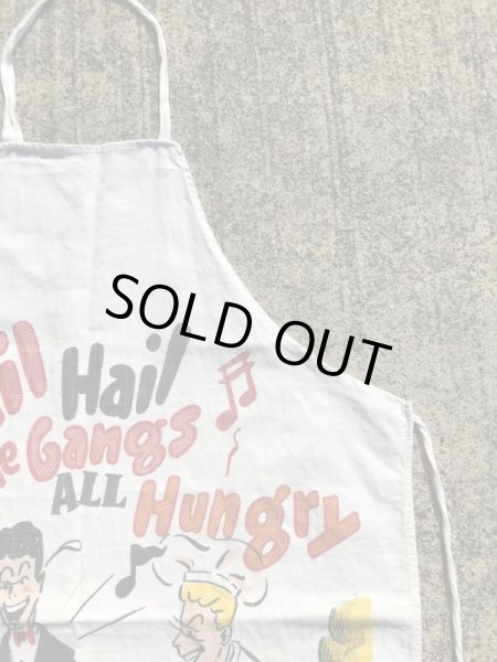 コットン製の染み込みプリントの50’sヴィンテージBBQエプロン