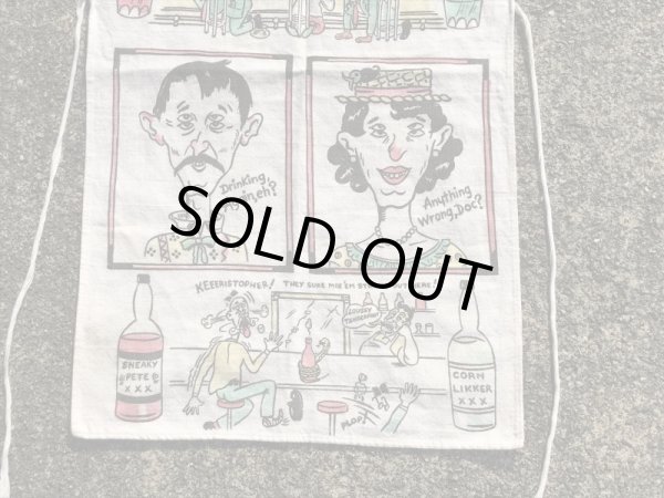 4つ目のジョークが描かれた50〜60’sヴィンテージコットンエプロン
