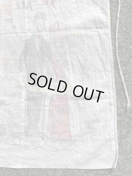 コットン製の染み込みプリントの50’sヴィンテージBBQエプロン