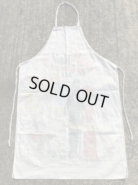 コットン製の染み込みプリントの50’sヴィンテージBBQエプロン