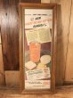 ガラスの額縁にクラフトチーズの広告が入った40年代ビンテージ壁掛け
