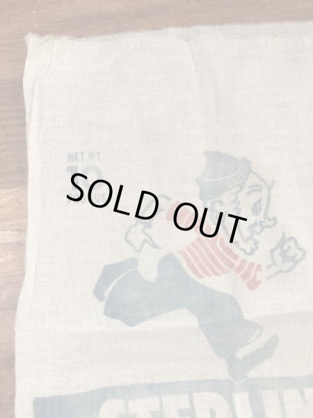 アドバタイジング物のコットン製の40年代〜ビンテージソルトバッグ