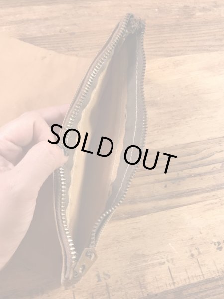 ダック生地のタロンのジッパーが付いた50〜60年代ビンテージマネーバッグ