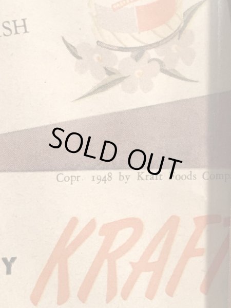 ガラスの額縁にクラフトチーズの広告が入った40年代ビンテージ壁掛け