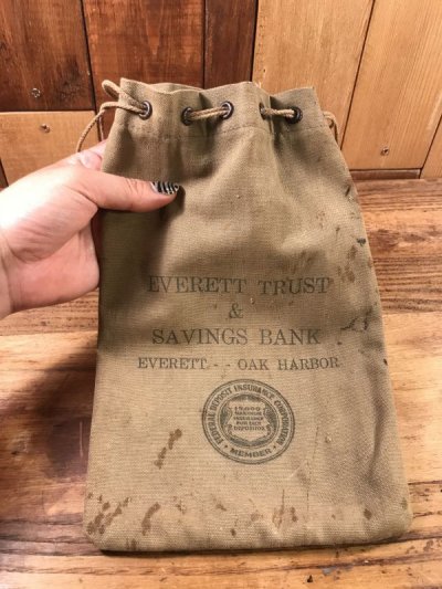 画像3: Everett Trust & Savings Bank Money Bag　銀行　ビンテージ　マネーバッグ　企業物　50年代〜