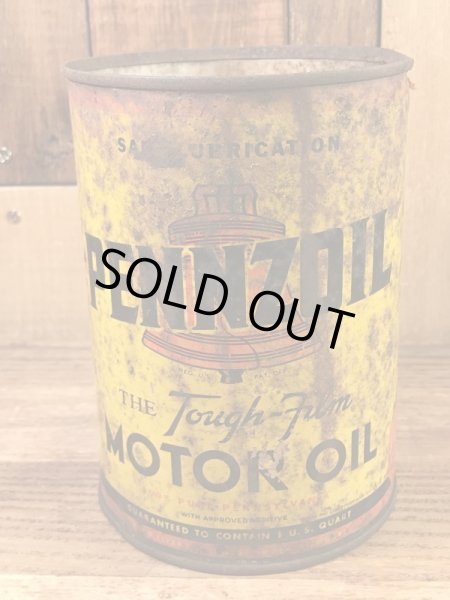 ペンゾイルのモーターオイルの50年代ビンテージブリキ缶