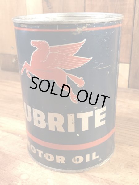 MobilのLubrite Motor Oilの50’sヴィンテージブリキ缶