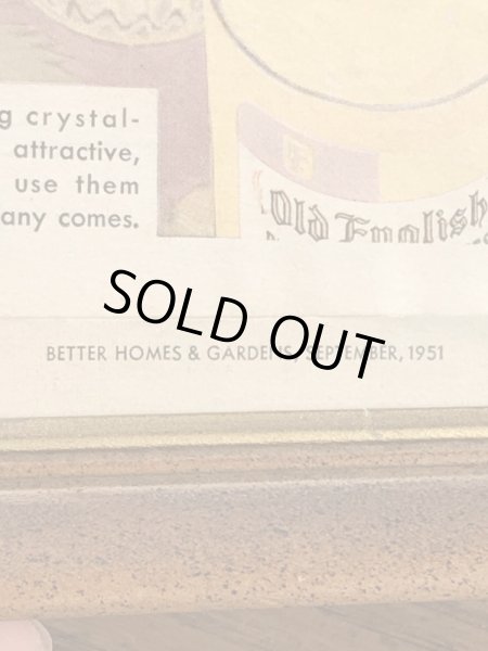 ガラスの額縁にクラフトチーズの広告が入った50年代ビンテージ壁掛け