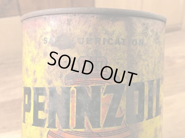 ペンゾイルのモーターオイルの50年代ビンテージブリキ缶