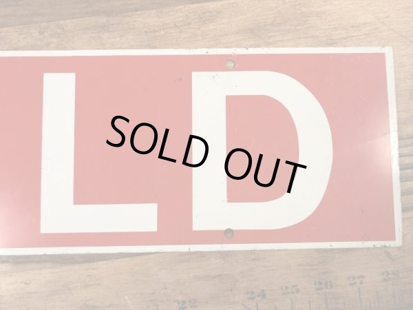 Soldと書かれた両面プリントの70’s〜ヴィンテージストアサイン