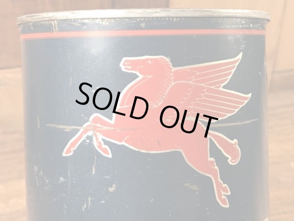 モービルのリューブライトモーターオイルの50年代ビンテージオイル缶