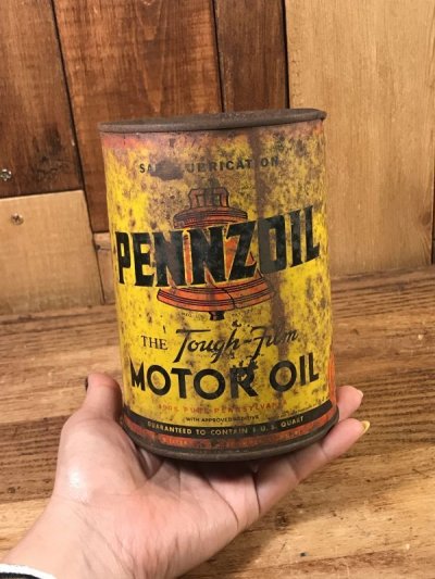 画像3: Pennzoil Tough Film Motor Oil Tin Can　ペンゾイル　ビンテージ　オイル缶　モーターオイル　50年代