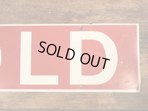 Soldと書かれた両面プリントの70’s〜ヴィンテージストアサイン