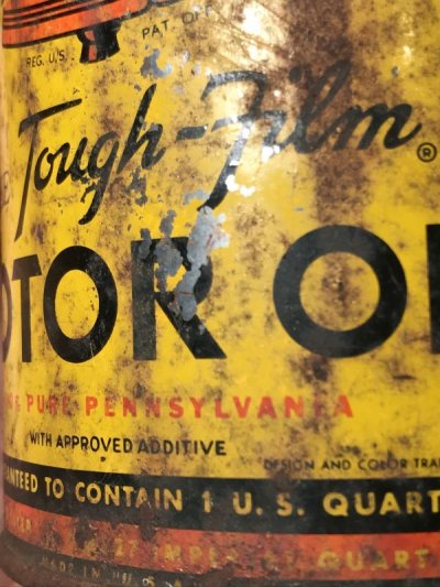 画像2: Pennzoil Tough Film Motor Oil Tin Can　ペンゾイル　ビンテージ　オイル缶　モーターオイル　50年代