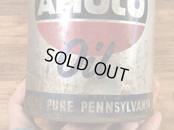 Amoco OilのTin製の50’sヴィンテージオイル缶