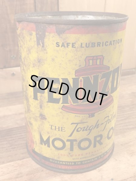 ペンゾイルのモーターオイルの50年代ビンテージブリキ缶