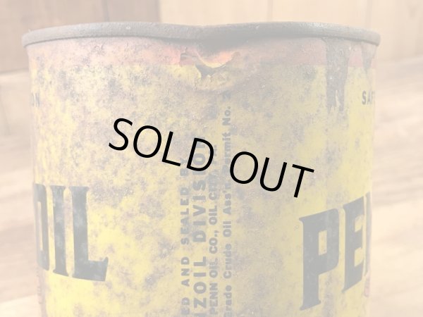 ペンゾイルのモーターオイルの50年代ビンテージブリキ缶