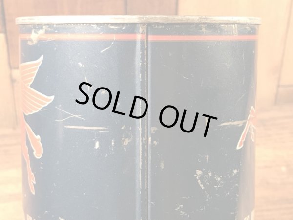 モービルのリューブライトモーターオイルの50年代ビンテージオイル缶