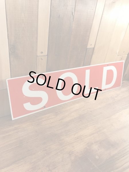 ソールドと書かれた両面プリントの70年代〜ビンテージ看板