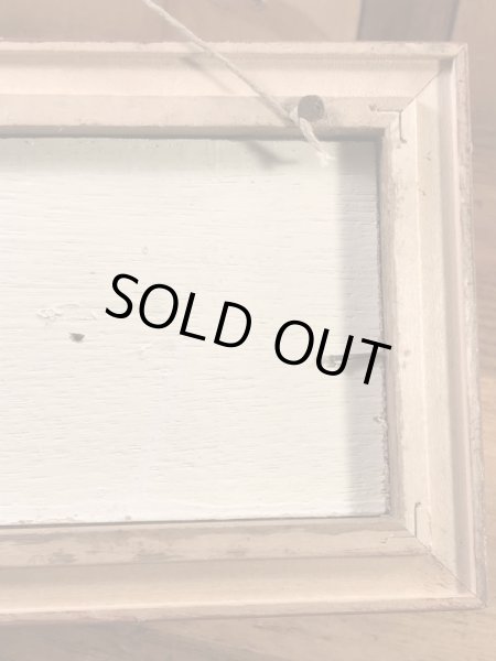 ルアーのポッパーが額縁に付いている50年代〜ビンテージ壁掛け