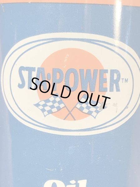 Sta Powerのチェッカーズフラッグが書かれた60’sヴィンテージオイル缶